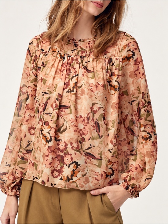 Wilfred Tops - ARITZIA WILFRED Lourdes Floral Blouse Babydoll Soft Boho Romantic Office Chic M